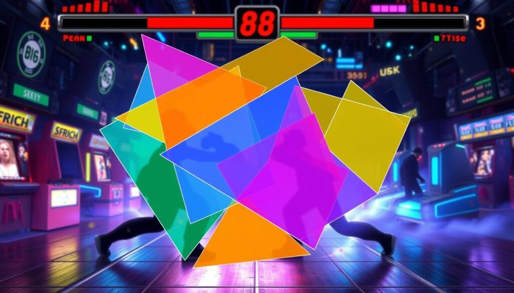 Fighting game hit boxes